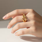 Gold Twisted Knot Ring Statement Design