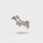 Butterfly Charm Rhinestone Silver Ring Set