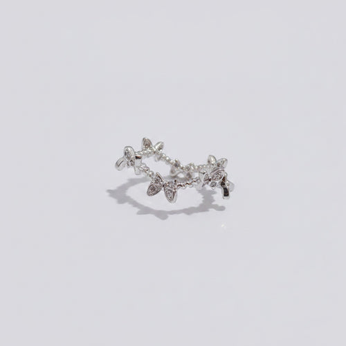 Butterfly Charm Rhinestone Silver Ring – jewelry (view 1)