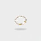 Pearl Beaded Bracelet With Gold Accents