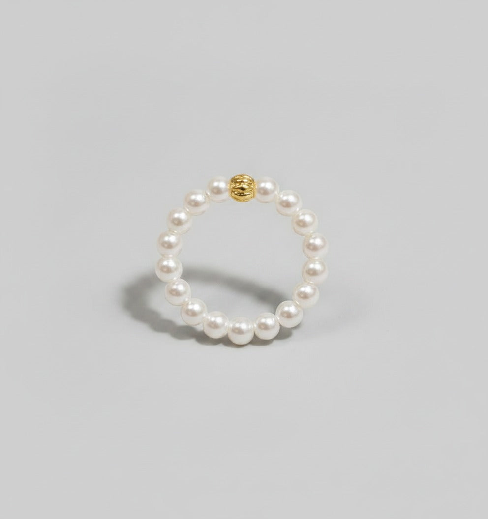 Pearl Beaded Bracelet With Gold Accents – jewelry (view 1)
