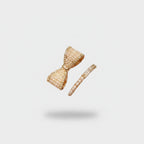 Pearl Beaded Bow Ring Set Gold