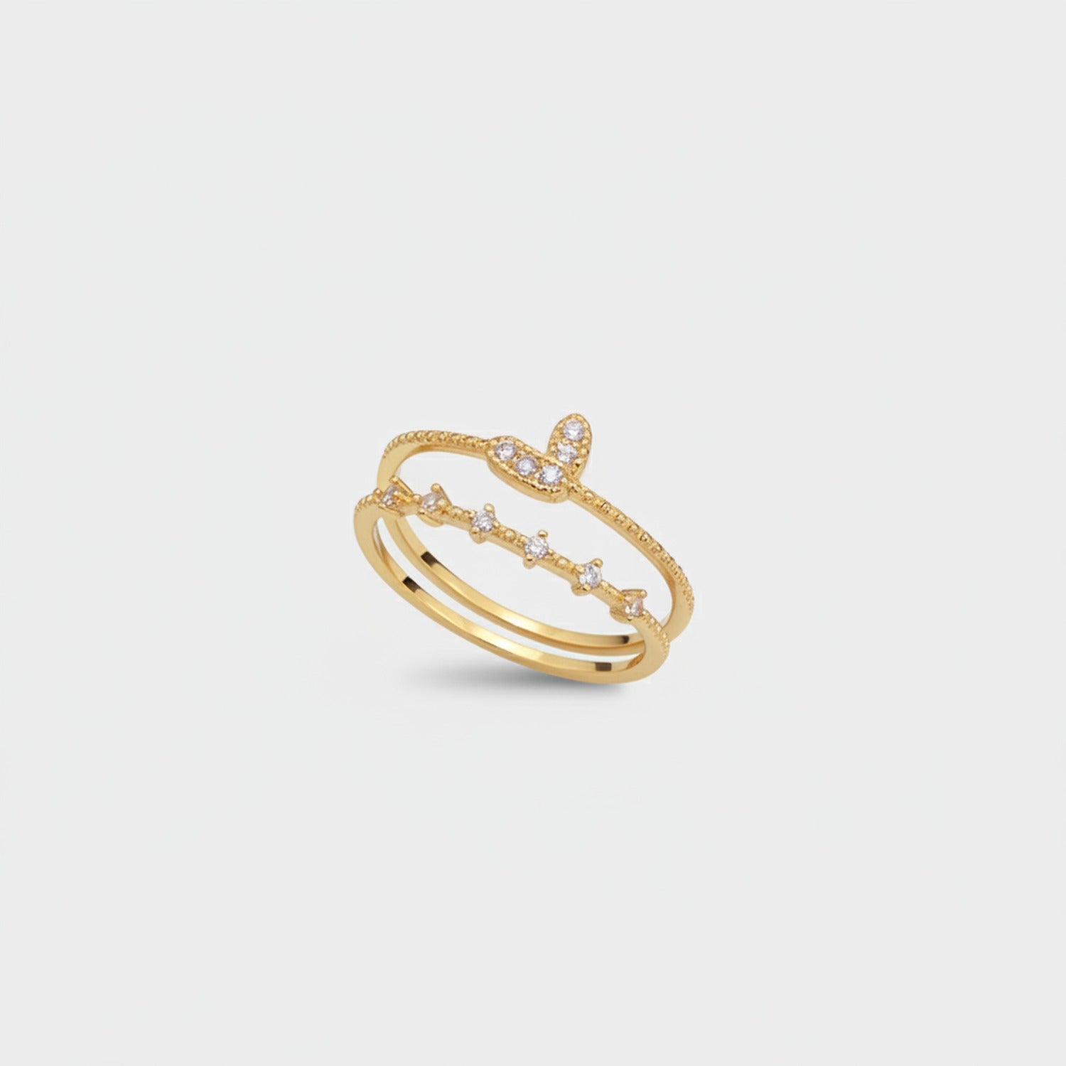 Gold Rhinestone Snake Ring Set