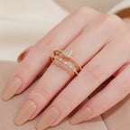 Gold Rhinestone Snake Ring Set