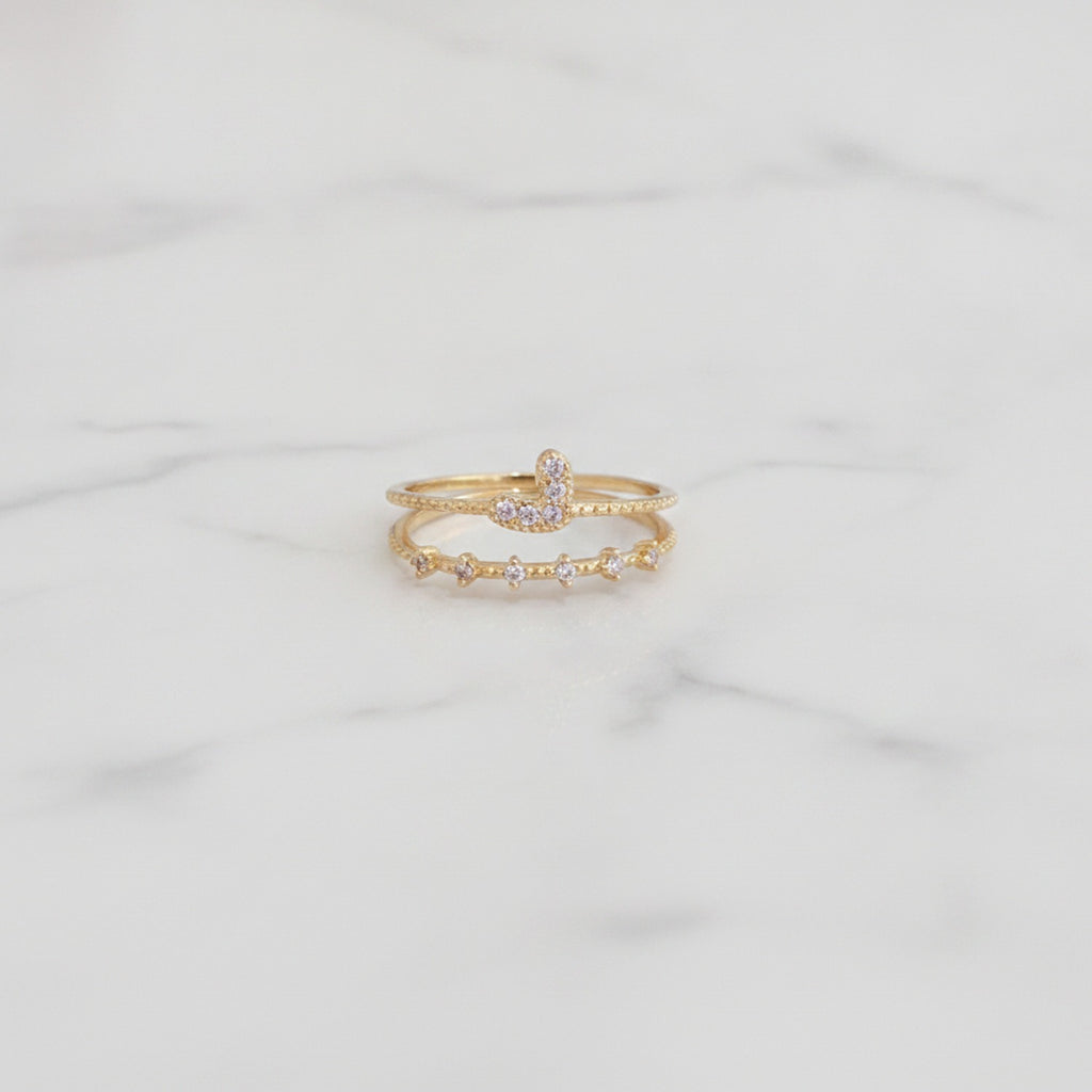 Gold Rhinestone Snake Ring Set – jewelry (view 2)