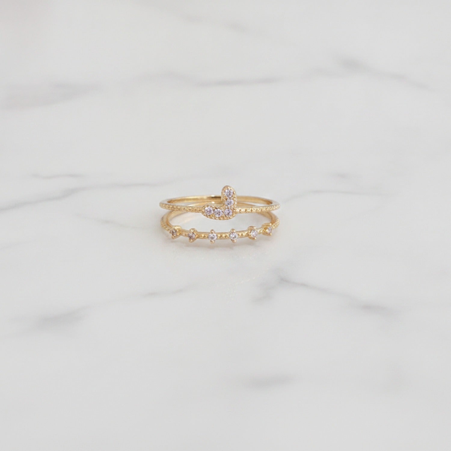 Gold Rhinestone Snake Ring Set