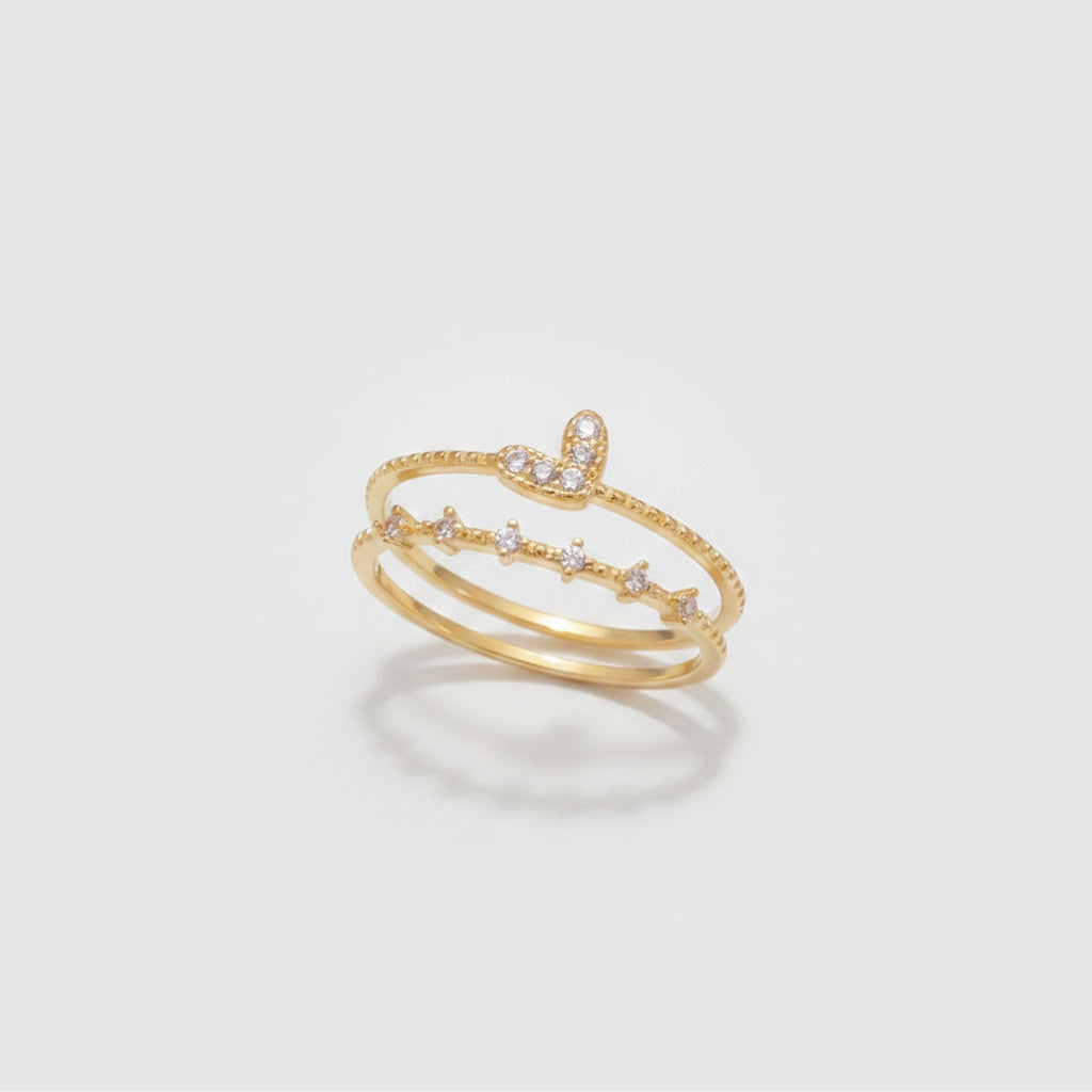Gold Rhinestone Snake Ring Set – jewelry (view 1)