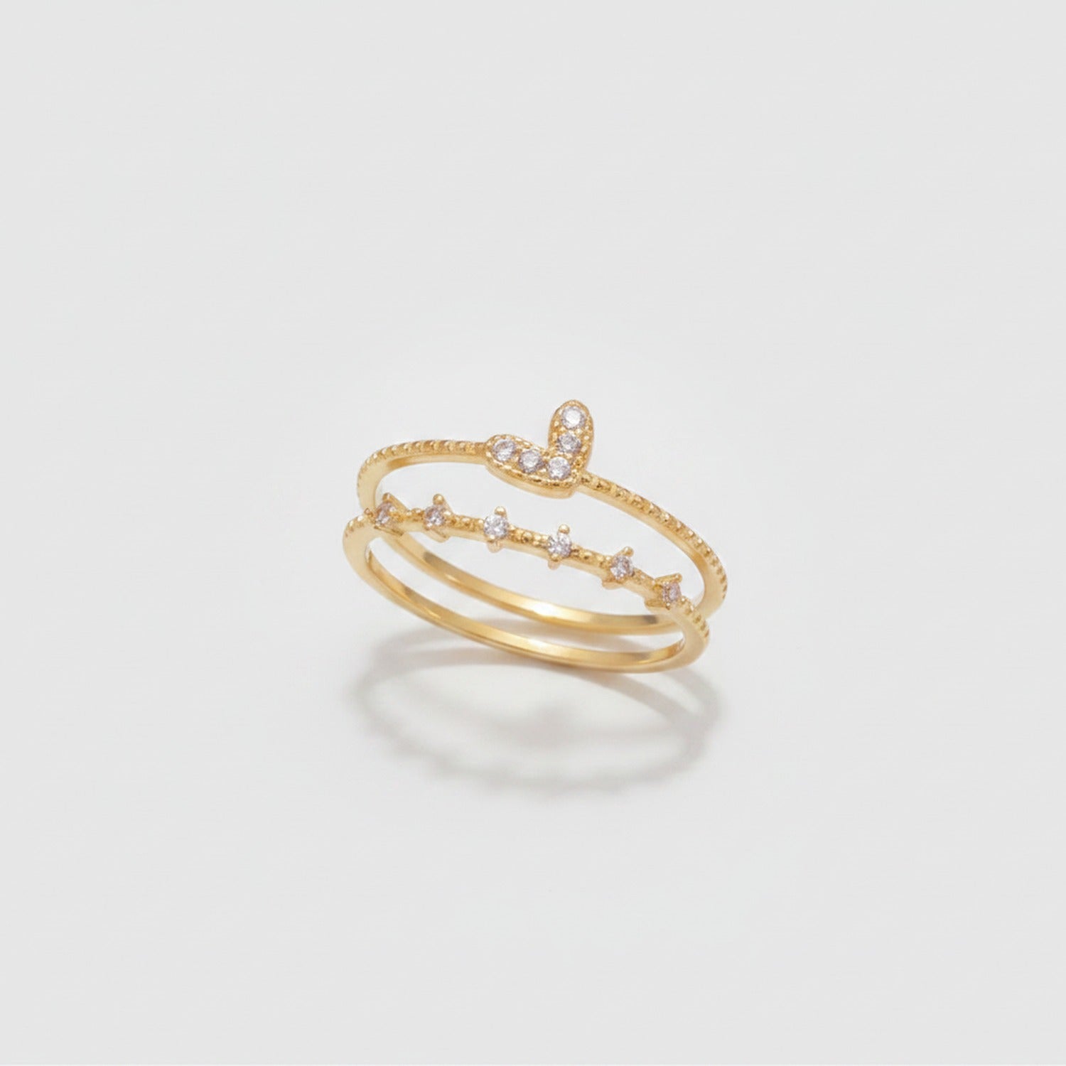 Gold Rhinestone Snake Ring Set