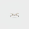 Pearl Bow Ring Silver Statement Set