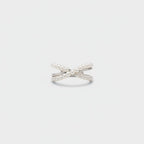 Pearl Bow Ring Silver Statement Set