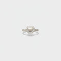 Silver Heart Ring With Scalloped Frame