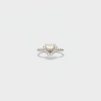 Silver Heart Ring With Scalloped Frame