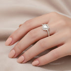 Silver Heart Ring With Scalloped Frame