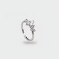 Butterfly Rhinestone Open Ring Silver