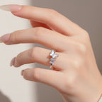Butterfly Rhinestone Open Ring Silver