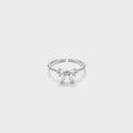 Silver Bow Ring With Cubic Zirconia Stones