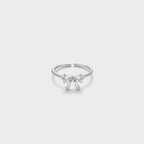 Silver Bow Ring With Cubic Zirconia Stones