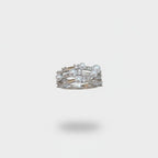 Pearl and Rhinestone Silver Band Ring