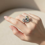 Colorful Gemstone Heart Adjustable Ring