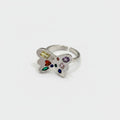 Multicolor Gemstone Butterfly Ring Set
