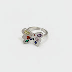 Multicolor Gemstone Butterfly Ring Set