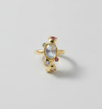 Moonstone Pearl & Purple Gemstone Ring – jewelry (view 1)