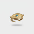 Evil Eye Gold Ring With Turquoise Stone
