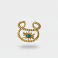 Turquoise Star Flower Gold Beaded Ring Set