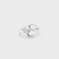 Silver Double Heart Ring Set