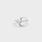 Silver Double Heart Ring Set