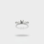 Silver Chain Link Initial H Ring