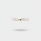 Pearl Beaded Ring With Silver Spacer