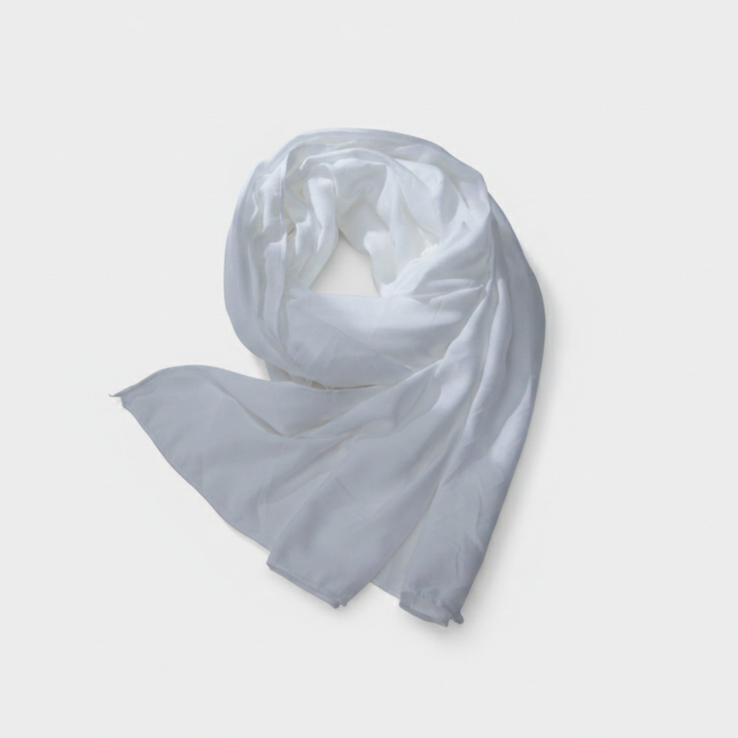 White Lightweight Chiffon Infinity Scarf Wrap