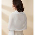 White Lightweight Chiffon Infinity Scarf Wrap