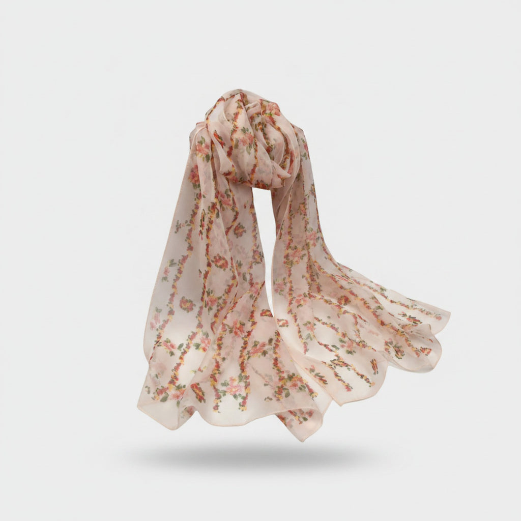 Floral Lightweight Chiffon Scarf Wrap