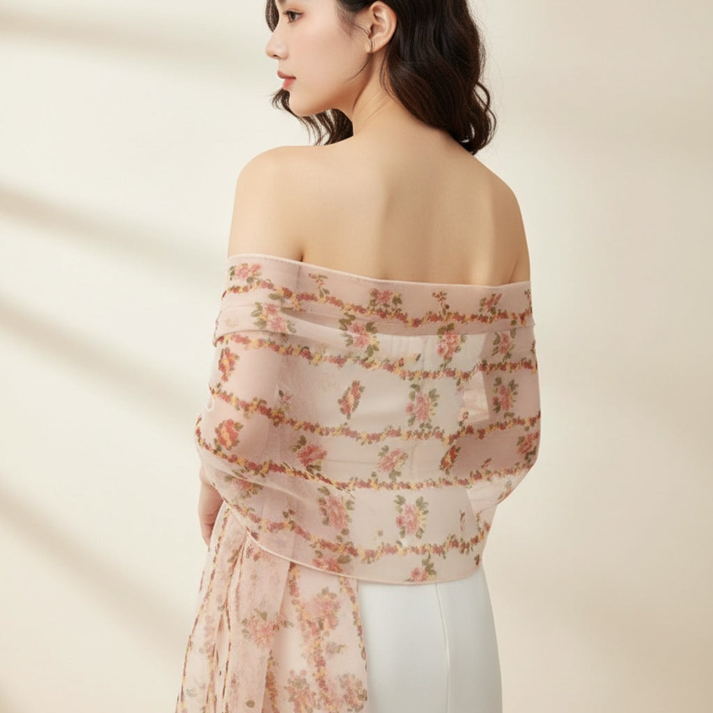 Floral Lightweight Chiffon Scarf Wrap