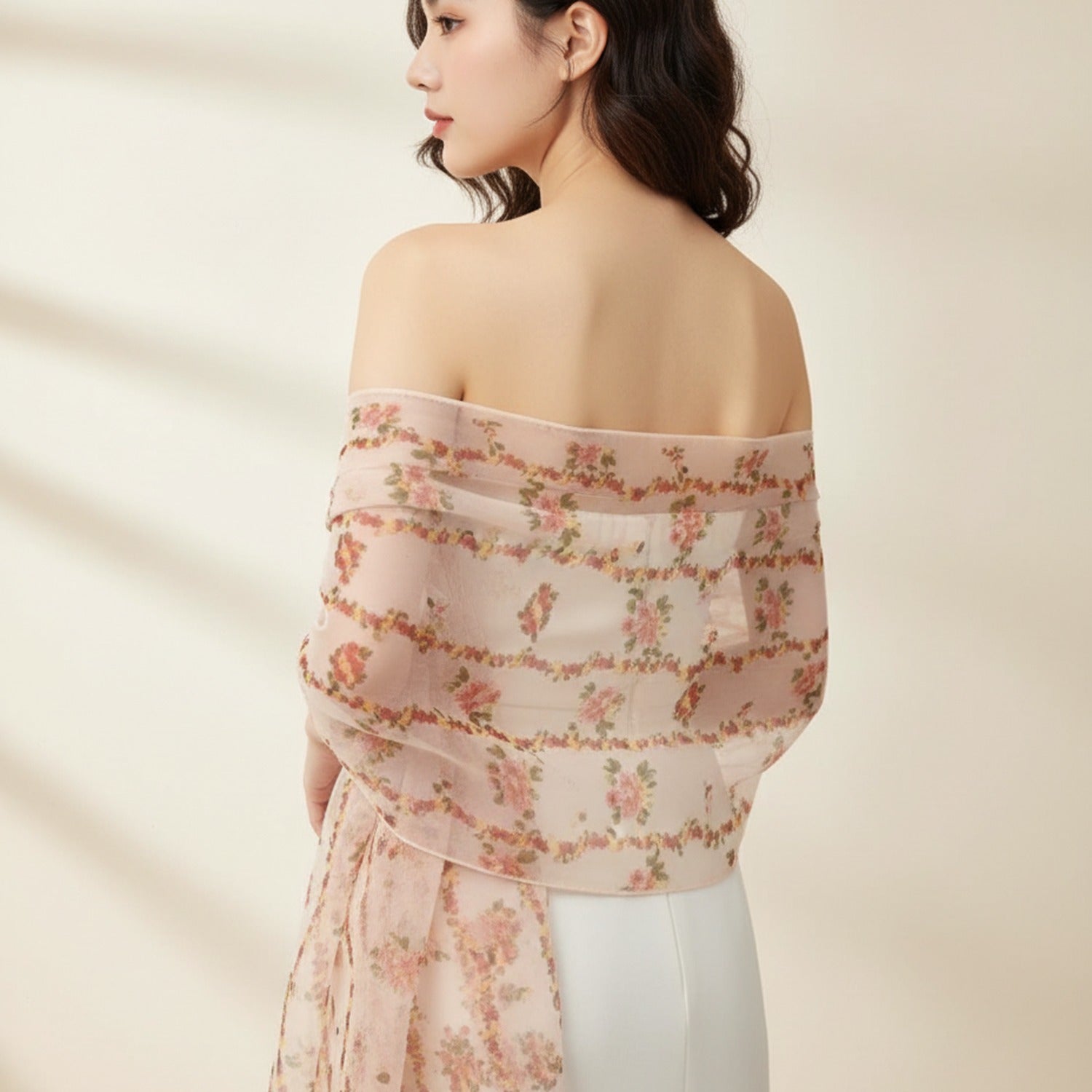 Floral Lightweight Chiffon Scarf Wrap