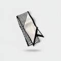 Striped Black & White Triangle Scarf Wrap