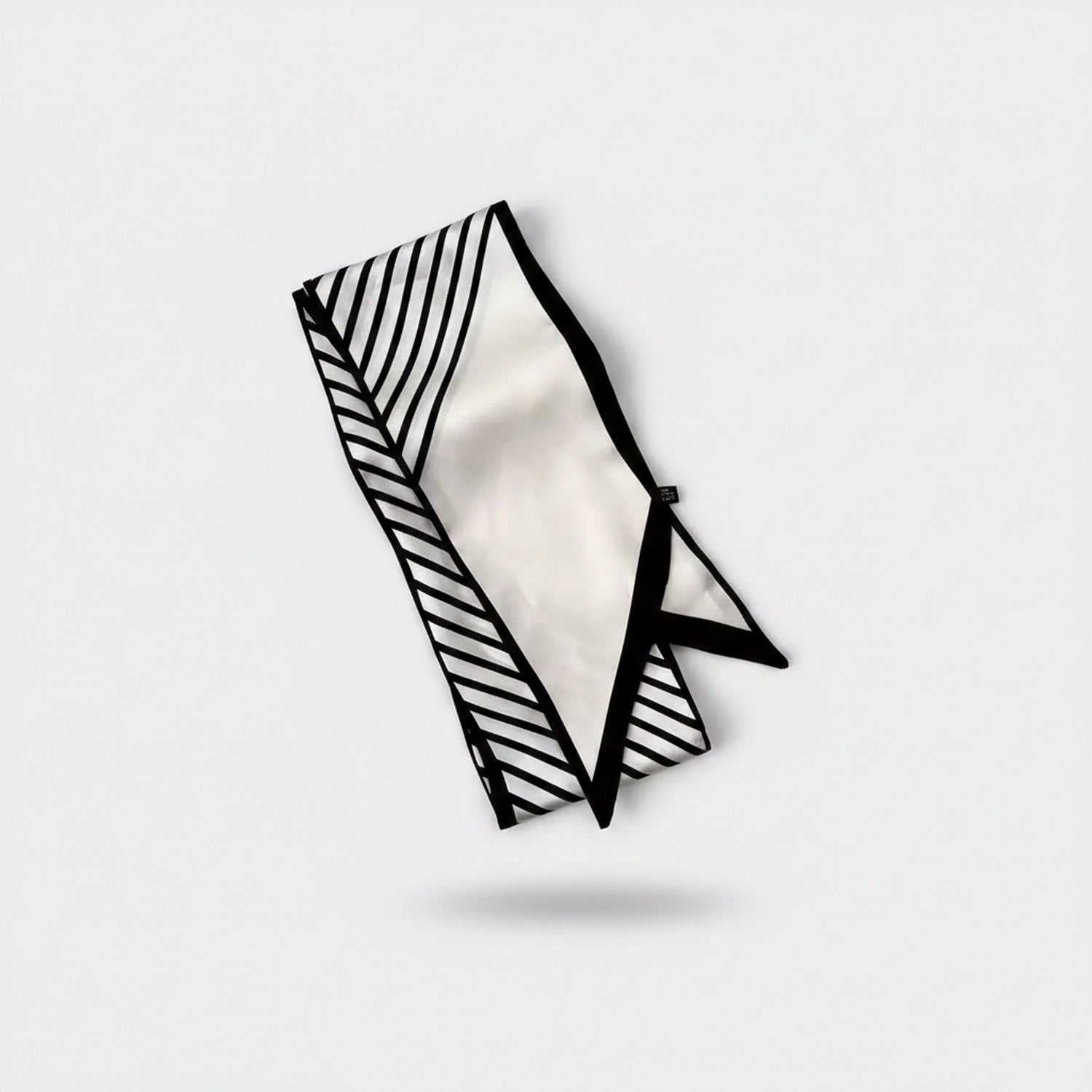 Striped Black & White Triangle Scarf Wrap