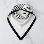 Striped Black & White Triangle Scarf Wrap – scarves & belts (view 2)