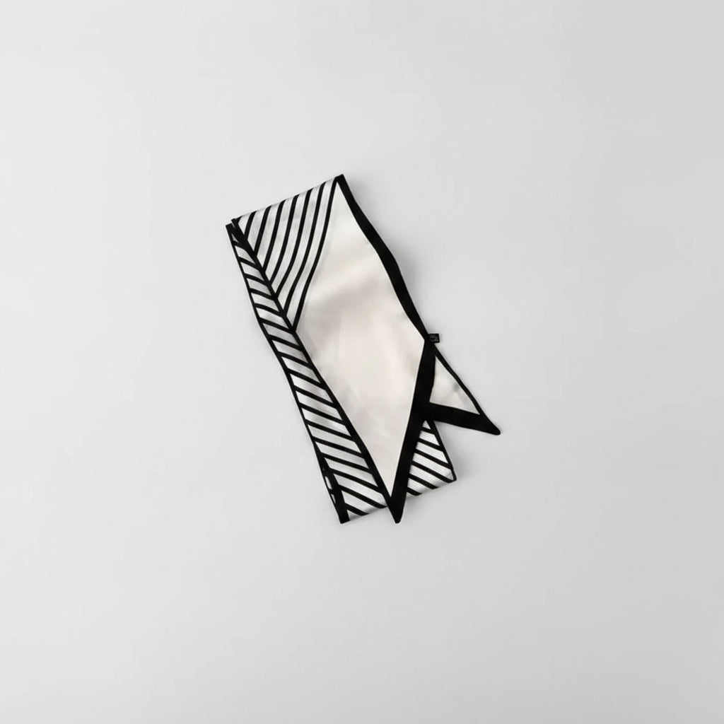 Striped Black & White Triangle Scarf Wrap – scarves & belts (view 1)