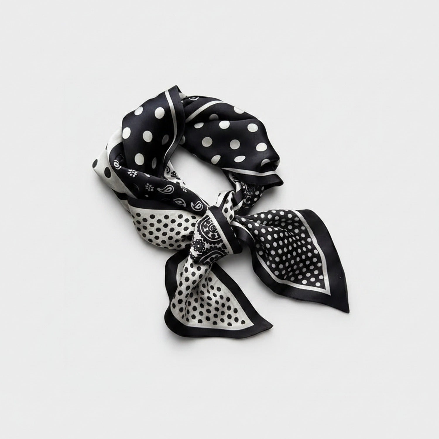Polka Dot Black White Bandana Scarf