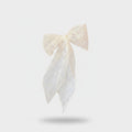 Lace Ribbon Hair Bow Clip Set Ivory