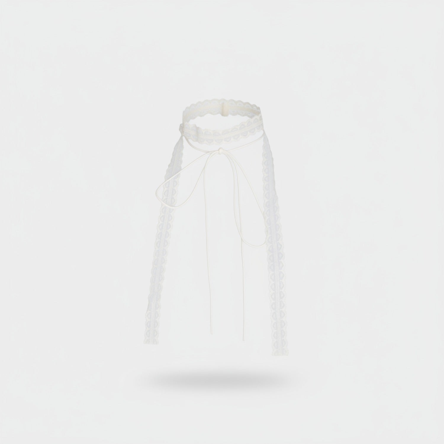 Lace Veil Ring Set With Bow Tie