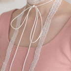 Lace Veil Ring Set With Bow Tie