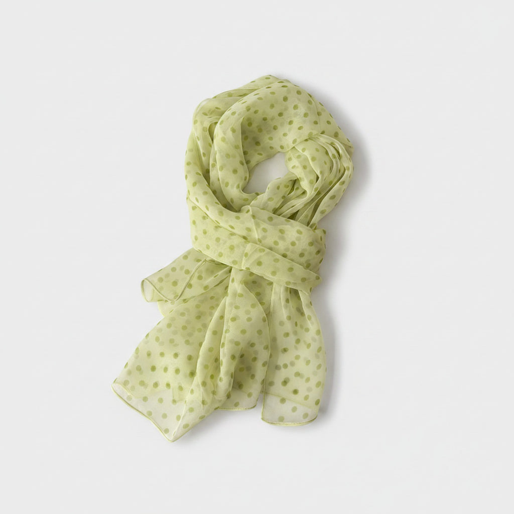 Sage Polka Dot Lightweight Scarf Wrap