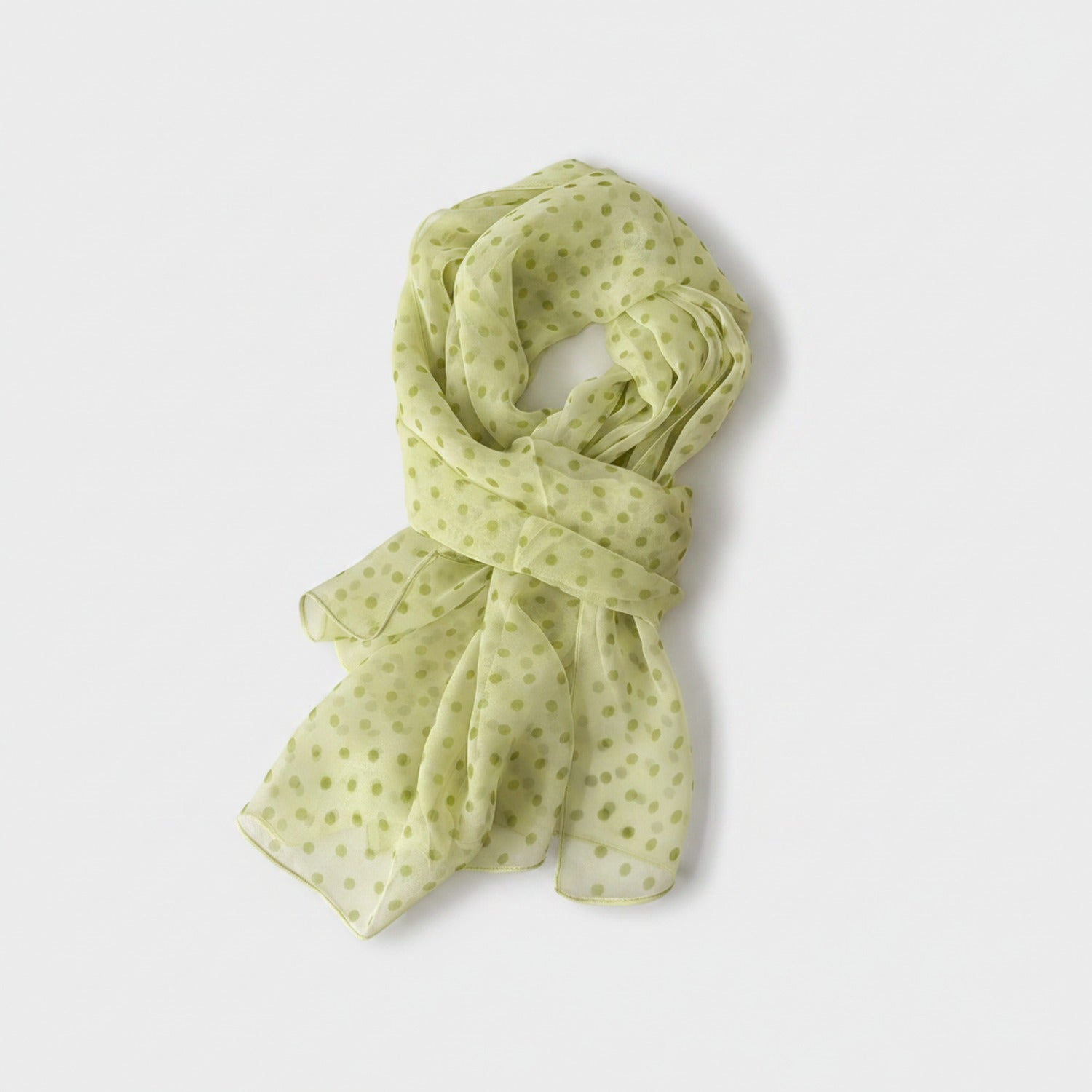 Sage Polka Dot Lightweight Scarf Wrap
