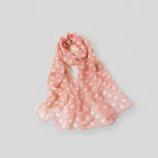 Polka Dot Lightweight Chiffon Scarf Pink