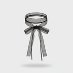 Black Lace Bow Choker Ring Set