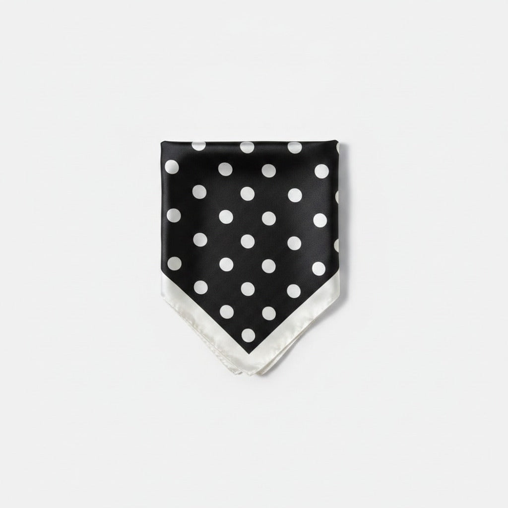 Bow Hair Clip Scarf - Pink Polka Dot